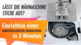 ✅ Wie man eine Nähmaschine mit einem horizontalen Schiffchen einrichtet um alle Stoffe zu nähen❓ [upl. by Pilif]