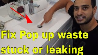 How to fix pop up drain waste plug  stuck or leaking [upl. by Boardman]