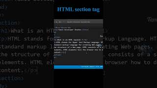 Html Section tag [upl. by Towroy]