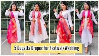 MUST Try Dupatta Draping Styles  How to Style Dupatta with Suits  Festive Edit DupattaStyling [upl. by Dita]