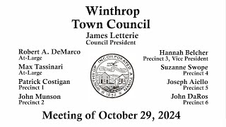 Winthrop Town Council Meeting of October 29 2024 [upl. by Yi830]