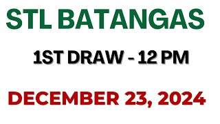 STL Batangas Draw result today live 1200 PM 23 December 2024 [upl. by Ahsan789]