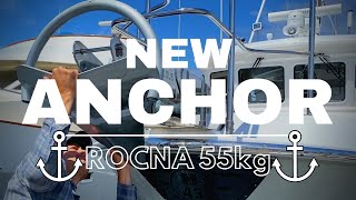 NEW Rocna 55kg anchor installation amp chain repainting on our Nordhavn 43 trawler [upl. by Ultun]