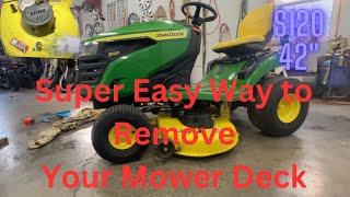 How To Removal amp Install John Deere D100  E100  S100 Series Mower Deck [upl. by Pike163]