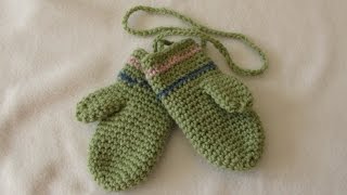 How to crochet EASY childrens mittens for beginners [upl. by Adnilam]