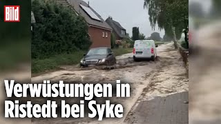 NIEDERSACHSEN Schwere Unwetter sorgen für Schlammlawine [upl. by Ernaline]