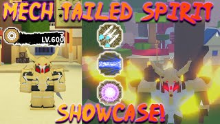 Shindo Life  MAX LEVEL Mecha Tailed Spirit Showcase [upl. by Ienttirb]