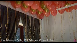 How To Decorate Ceiling With Balloons  Without Helium  How To Use A Balloon Tying Tool [upl. by Aig]