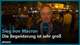 Präsidentschaftswahl Frankreich 2022 Macron nach Siegesfeier [upl. by Thinia]