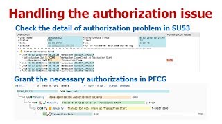 SAP Handling the Authorization Problem Transaction SU53 amp PFCG [upl. by Kroy]