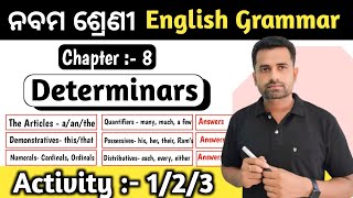 9th grammar Determinars activity 1 activity 2 activity 3 answers nounphrase articles demonstratives [upl. by Vernice]