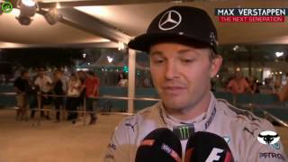 Nico Rosbergs reaction on Max Verstappen after winning the Championship [upl. by Nylsirk]