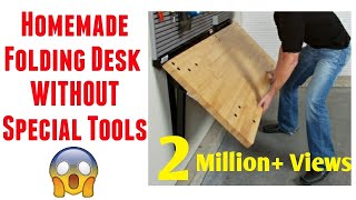 How To Make Folding Table at Home  Building a Wall Mounted Folding Desk  DIY table [upl. by Nyrhtakyram434]