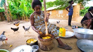 Village Food in West Africa  BEST FUFU and EXTREME Hospitality in Rural Ghana [upl. by Eirlav]