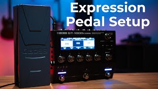 BOSS GT1000 CORE Expression Pedal Setup  Tutorial [upl. by Stanwood]