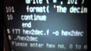 Fortran Program to convert from hex to decimal format [upl. by Atalante]