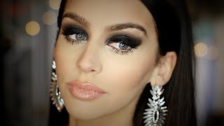 Black SMOKEY Eye  FULL FACE Makeup Tutorial  Heavy Glam [upl. by Aloz]