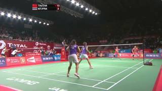 TOTAL BWF World Championships 2015  Badminton Day 3 R32 M8WD  TiaZha vs KitPra [upl. by Herby]