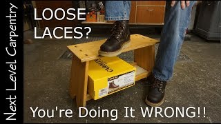 How to Tie Workboot Laces so they STAY Tied [upl. by Irrok]