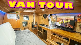 STEALTH VAN LIFE TOUR  Extremely ORGANIZED Cargo Van Conversion [upl. by Pik898]