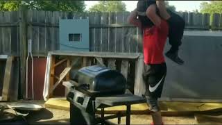 Backyard Wrestling  Powerbomb on a BBQ [upl. by Mari]