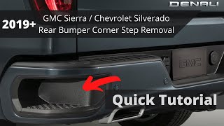 2019 GMC Sierra  Chevrolet Silverado Rear Bumper Corner Step Removal [upl. by Grubman326]