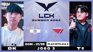 T1 x DK  Jogo 3  MD5  LCK Summer Playoffs 2024  IDL [upl. by Udall666]