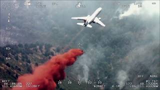 Very Large Air Tanker a DC10 drops retardant on Pole Creek Fire [upl. by Sherer522]