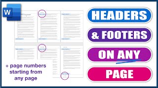 Headers amp Footers on ANY page in WORD  Microsoft Word tutorials [upl. by Aniri]