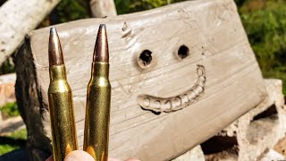 7mm08 vs 308  CLAY BLOCKS [upl. by Cooe]