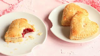 How to make Cherry Hand Pies with Puff Pastry  Easy Cherry Pies Recipe  Valentines Day [upl. by Hanford]