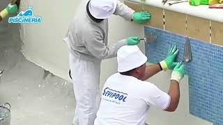 INSTALACIÓN DE MOSAICO PARA MANTENCIÓN DE PISCINA  PISCINERIA [upl. by Crin]