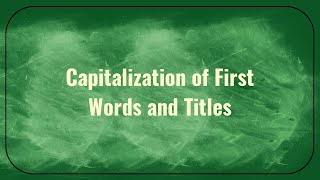 Grammar Wired 7th Grade Capitalizing First Words and Titles [upl. by Lehacim668]