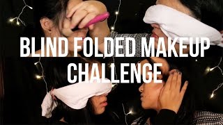 BLIND FOLDED MAKEUP CHALLENGE  Marcella Febrianne [upl. by Airual]