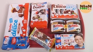 KINDER Délice Choco Fresh Maxi King Mini Duplo Nutella amp Go  Studio Bubble Tea Food unboxing [upl. by Anerroc]