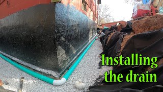 Installing The Perimeter Drain And Foundation Sealer [upl. by Tien]