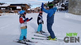 Kids Skiing  Learning How to Ski with New Generation Ski School [upl. by Yneffit]