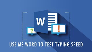 How to use ms word to test typing speed [upl. by Tracay617]