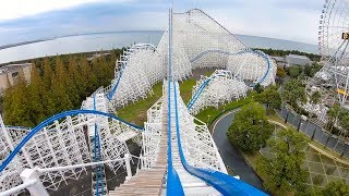 Riding quotHakugeiquot Roller Coaster Multi Angle 4K Onride POV Nagashima Spaland Japan [upl. by Itsirc]