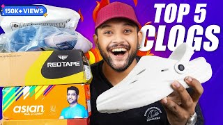 TOP 5 BEST CROCSCLOGSSLIDERS FOR MEN 🔥 Amazon Red Tape Campus Clogs Haul Review 2024  ONE CHANCE [upl. by Leventis83]