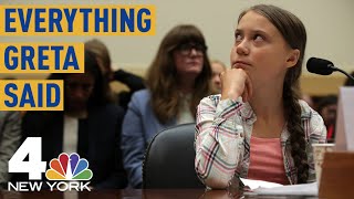 Everything Climate Activist Greta Thunberg Said Before Congress  NBC New York [upl. by Lorelle354]