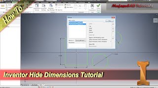 Inventor Tutorial How To Hide Dimensions [upl. by Atirac]