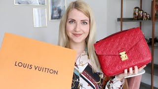 Louis Vuitton Pochette Metis Empreinte Scarlet Red  Unboxing [upl. by Ysteb]