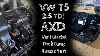 Ventildeckeldichtung tauschen VW T5  25 TDI AXD [upl. by Tabby140]