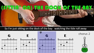 Easy play along series  SITTIN ON THE DOCK OF THE BAY  Guitar chords amp lyrics  Otis Redding [upl. by Hashim]