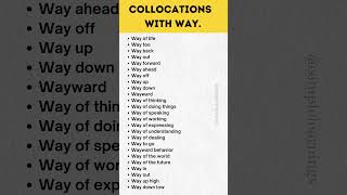 Common Collocations In English Grammar With quotWayquot  Collocations With Way [upl. by Arbua]