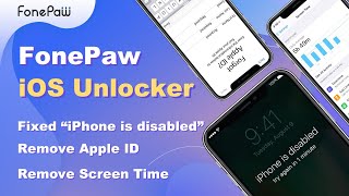 FonePaw iOS Unlocker Unlock Disabled iPhone Remove Apple ID Reset Screen Time Passcode [upl. by Milda]