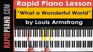 How To Play quotWhat a Wonderful Worldquot by Louis Armstrong  Piano Tutorial amp Lesson  Part 1 [upl. by Innob]