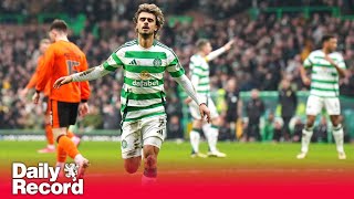 Celtic 3 Dundee United 0  Jota shines as champs romp 16 points clear at top of Premiership table [upl. by Seni326]