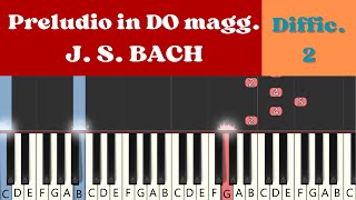 J S BACH  Preludio in DO maggiore  tutorial di pianoforte diteggiato [upl. by Eelano]